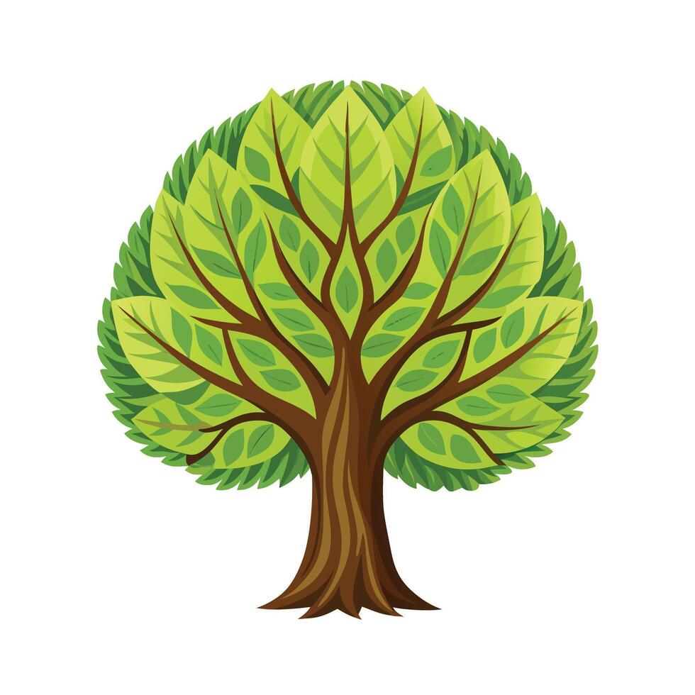 Beautiful Single Big Tree Illustration vector