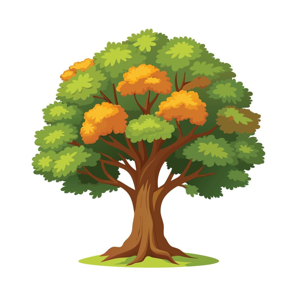 Beautiful Single Big Tree Illustration vector