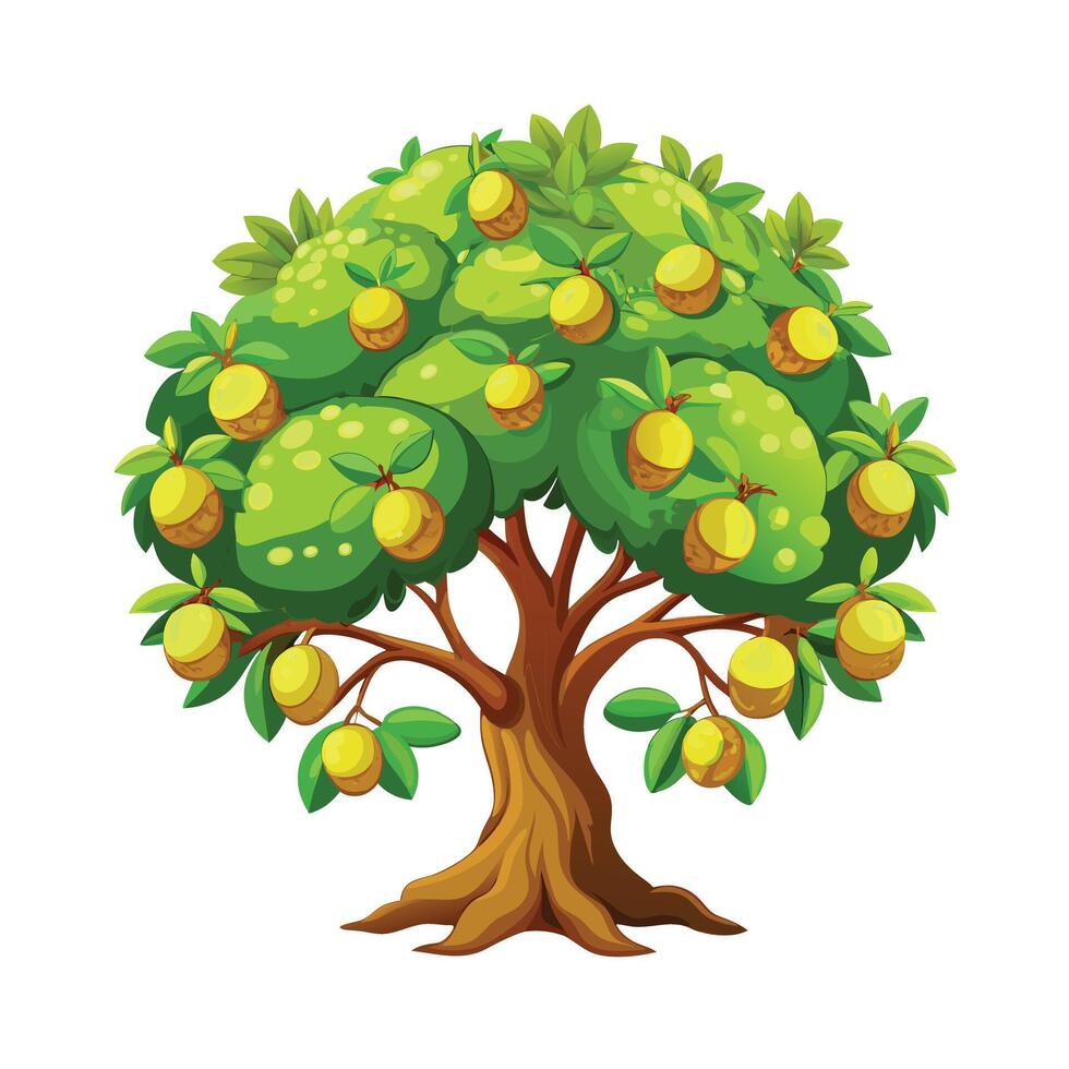 Beautiful Single Big Tree Illustration vector