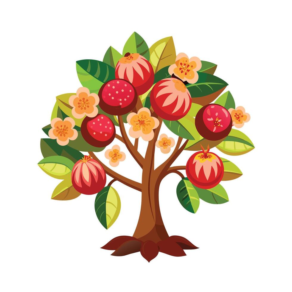 Beautiful Single Big Tree Illustration vector