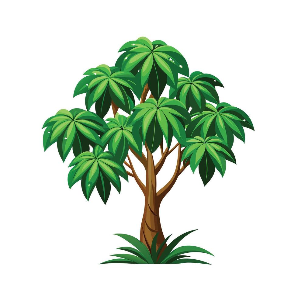 Beautiful Single Big Tree Illustration vector