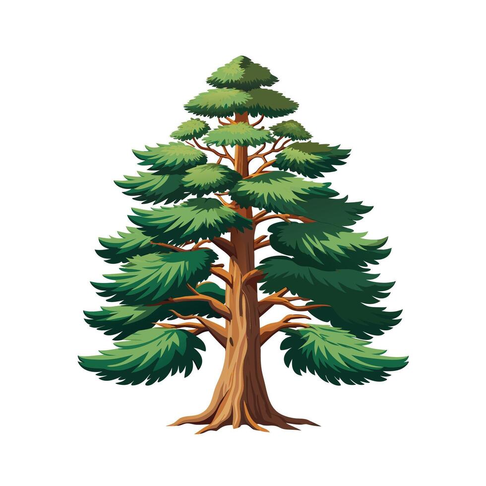 Beautiful Single Big Tree Illustration vector
