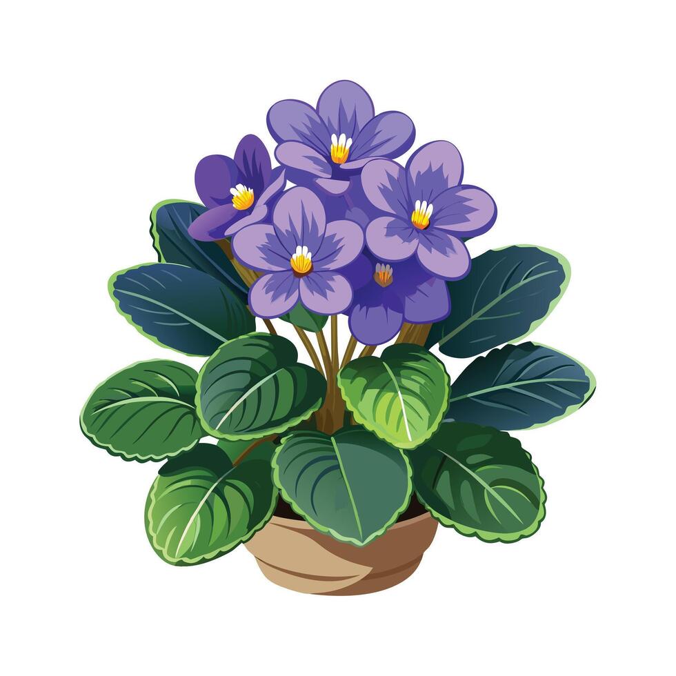 Beautiful Flowerpot Houseplant Illustration vector
