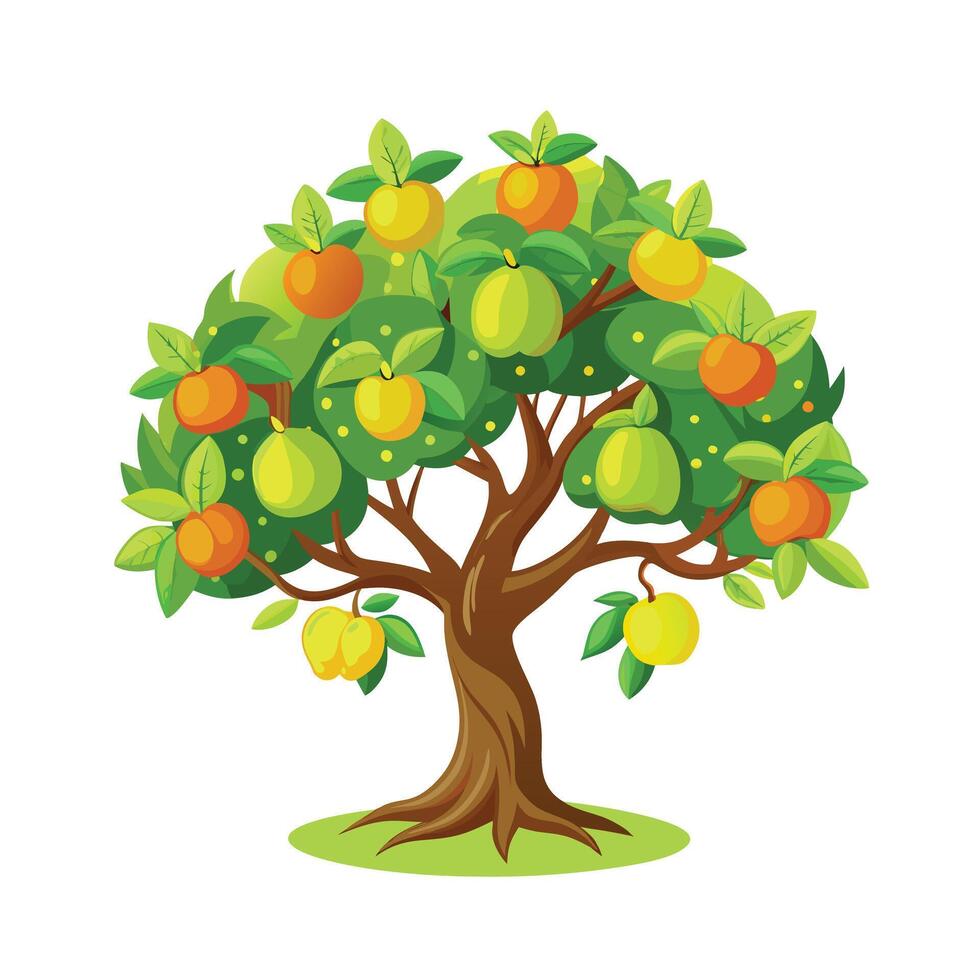 Beautiful Single Big Tree Illustration vector