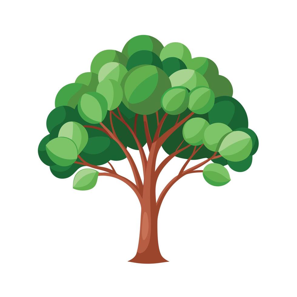 Beautiful Single Big Tree Illustration vector