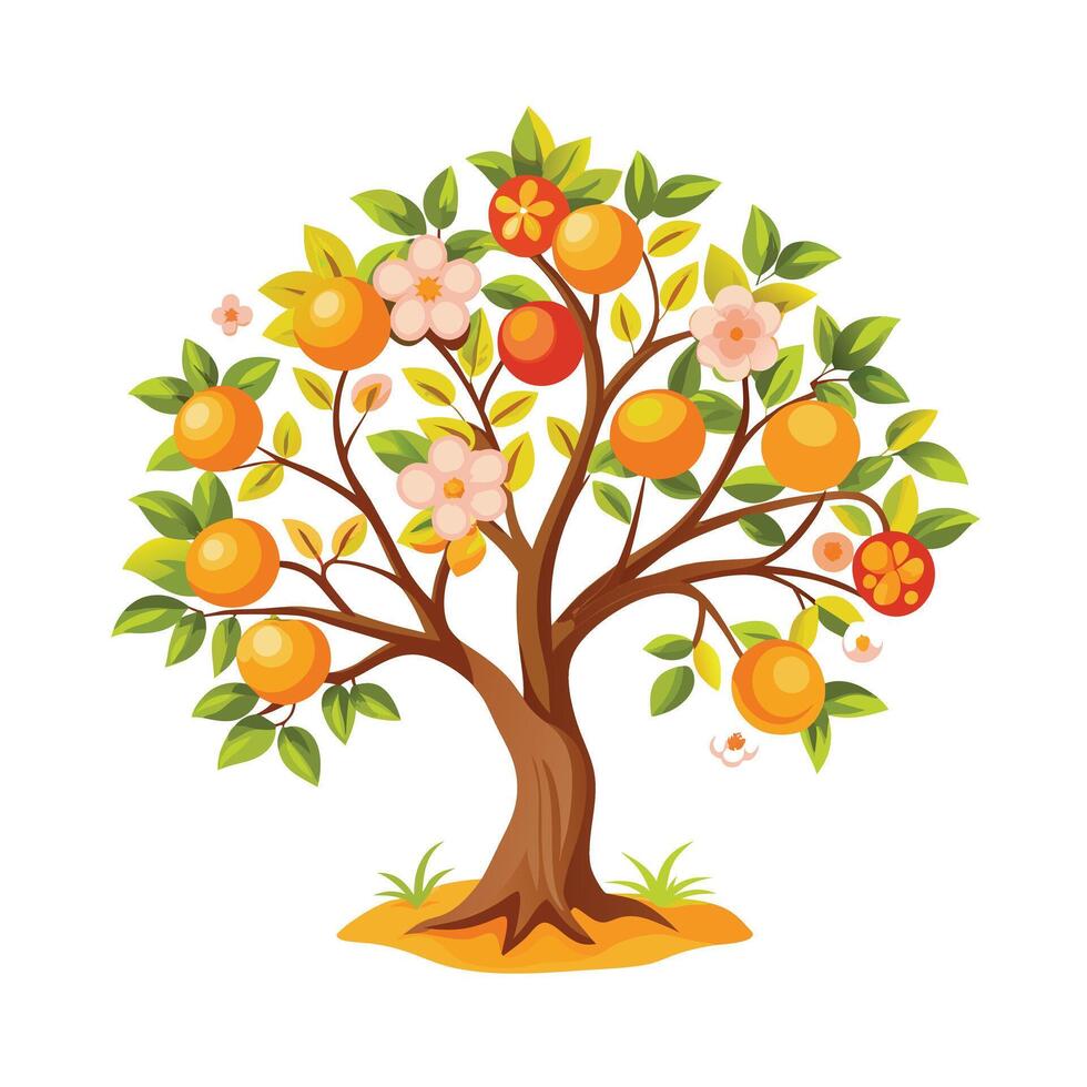 Beautiful Single Big Tree Illustration vector