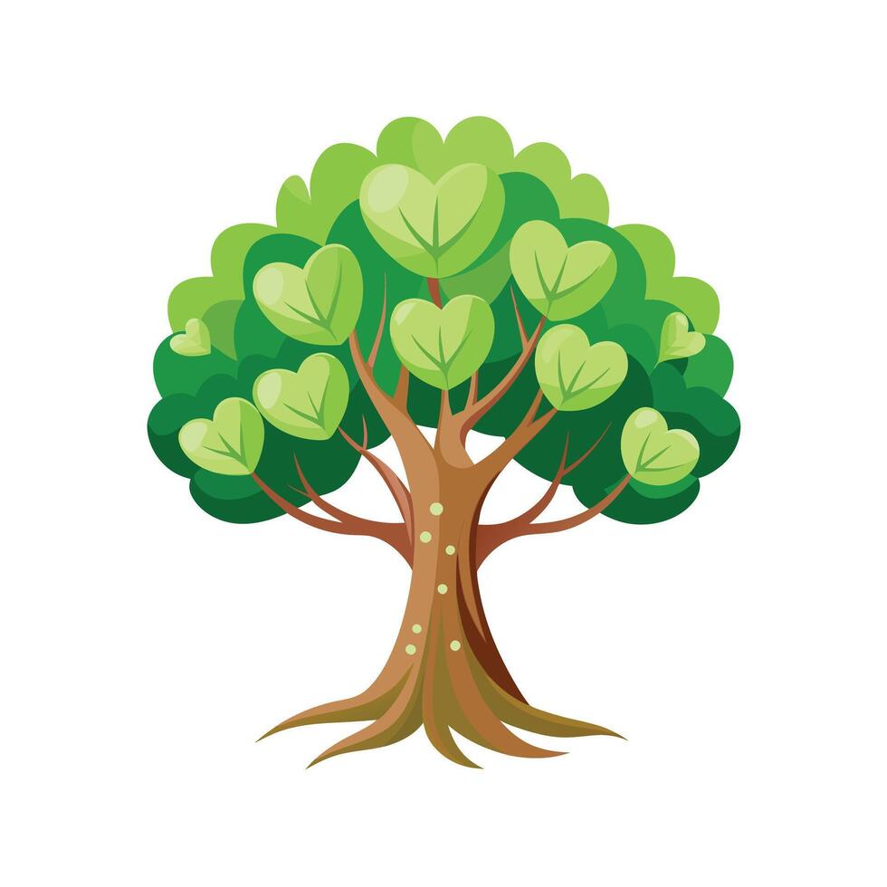 Beautiful Single Big Tree Illustration vector