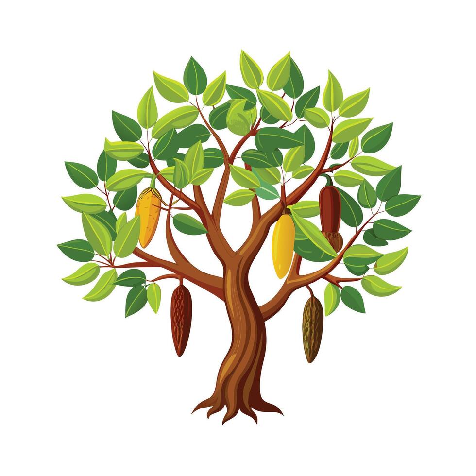 Beautiful Single Big Tree Illustration vector