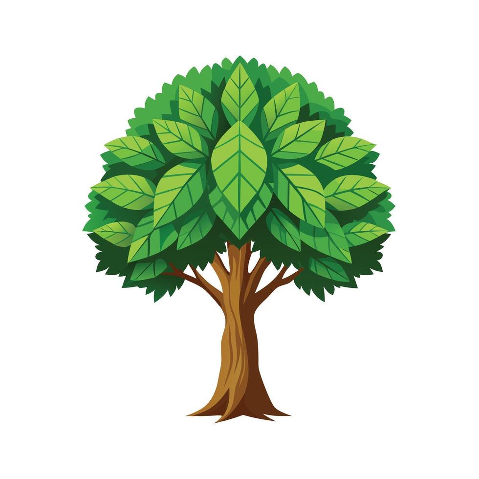 Beautiful Single Big Tree Illustration vector
