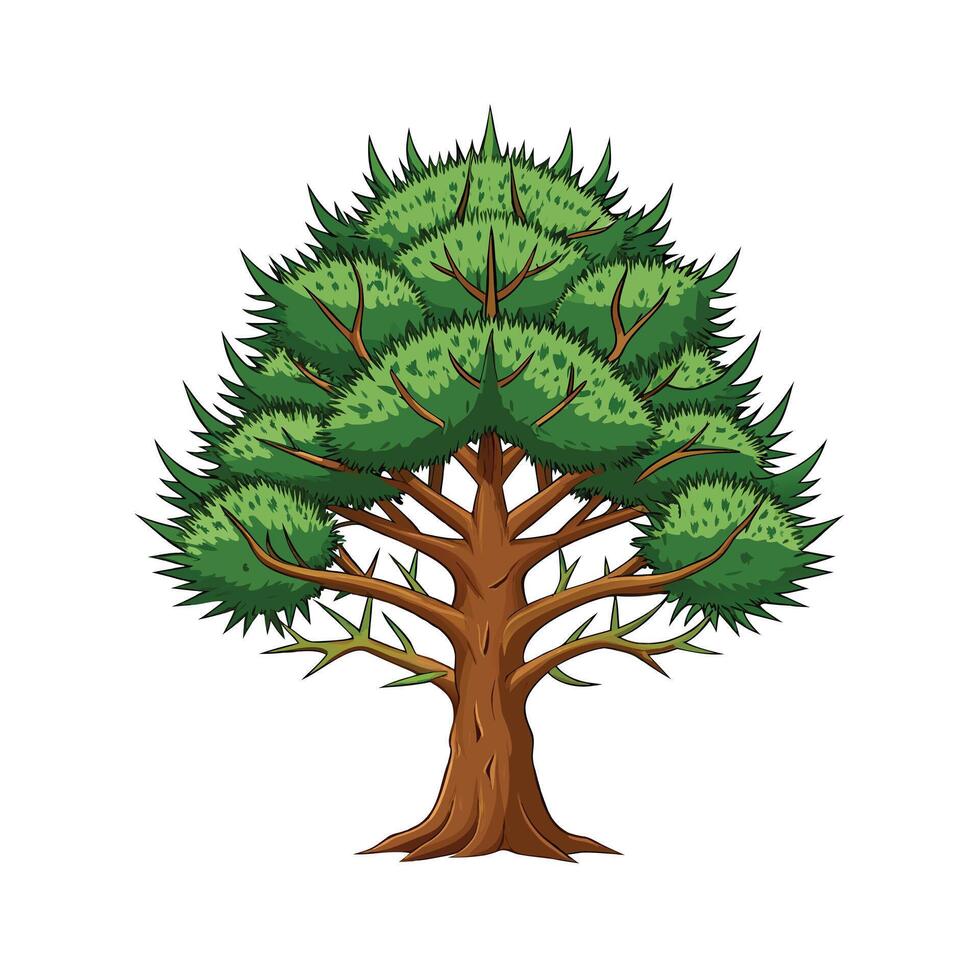 Beautiful Single Big Tree Illustration vector