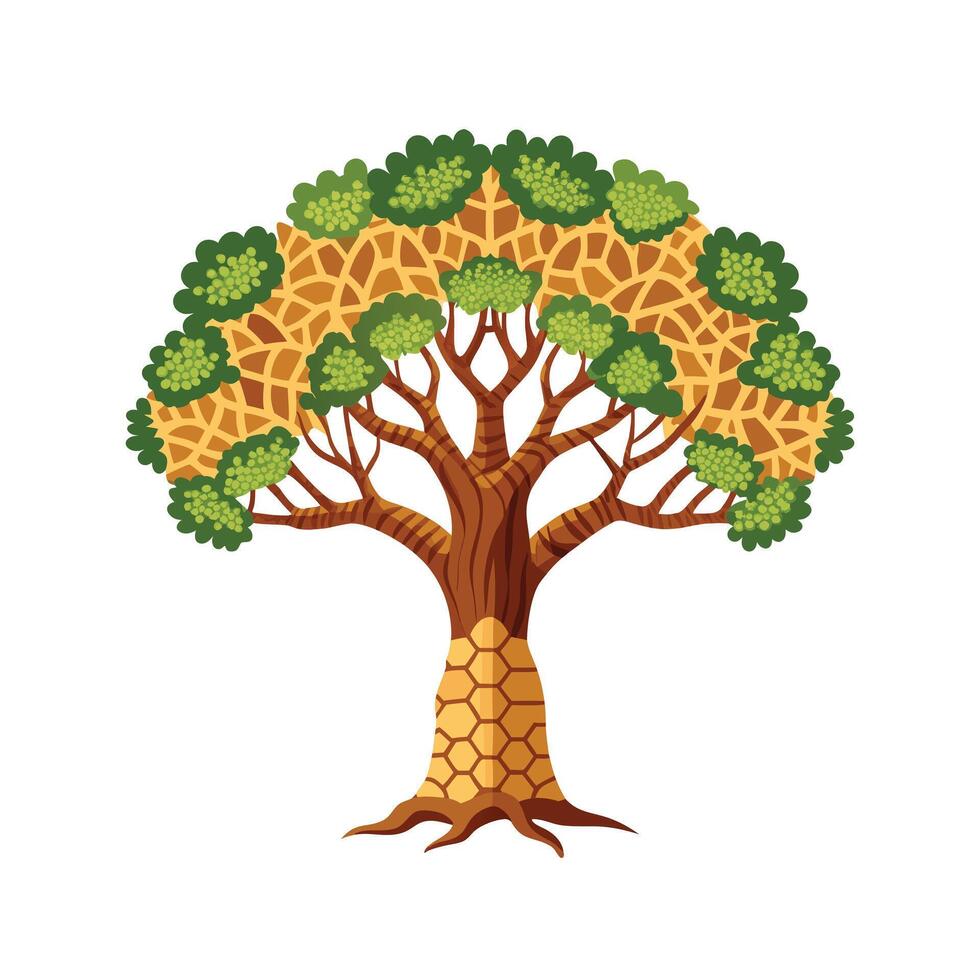 Beautiful Single Big Tree Illustration vector