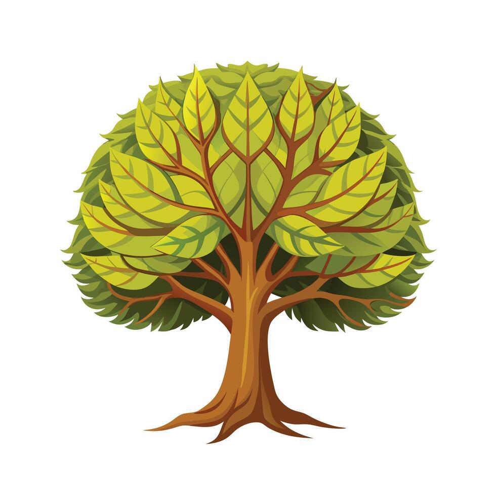 Beautiful Single Big Tree Illustration vector