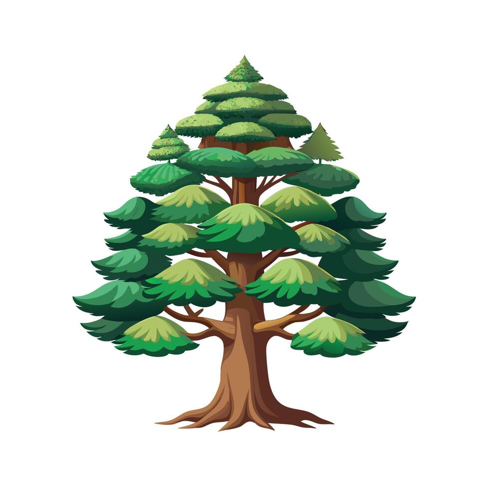 Beautiful Single Big Tree Illustration vector