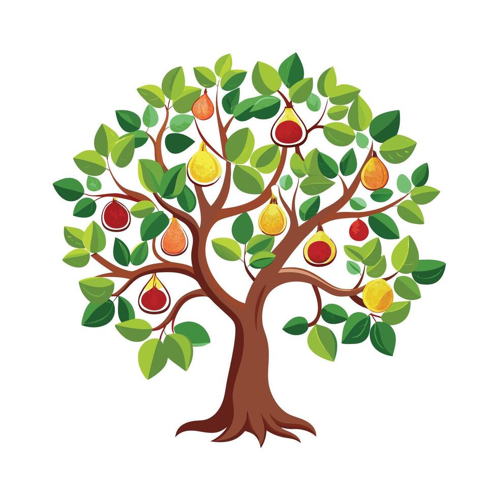 Beautiful Single Big Tree Illustration vector