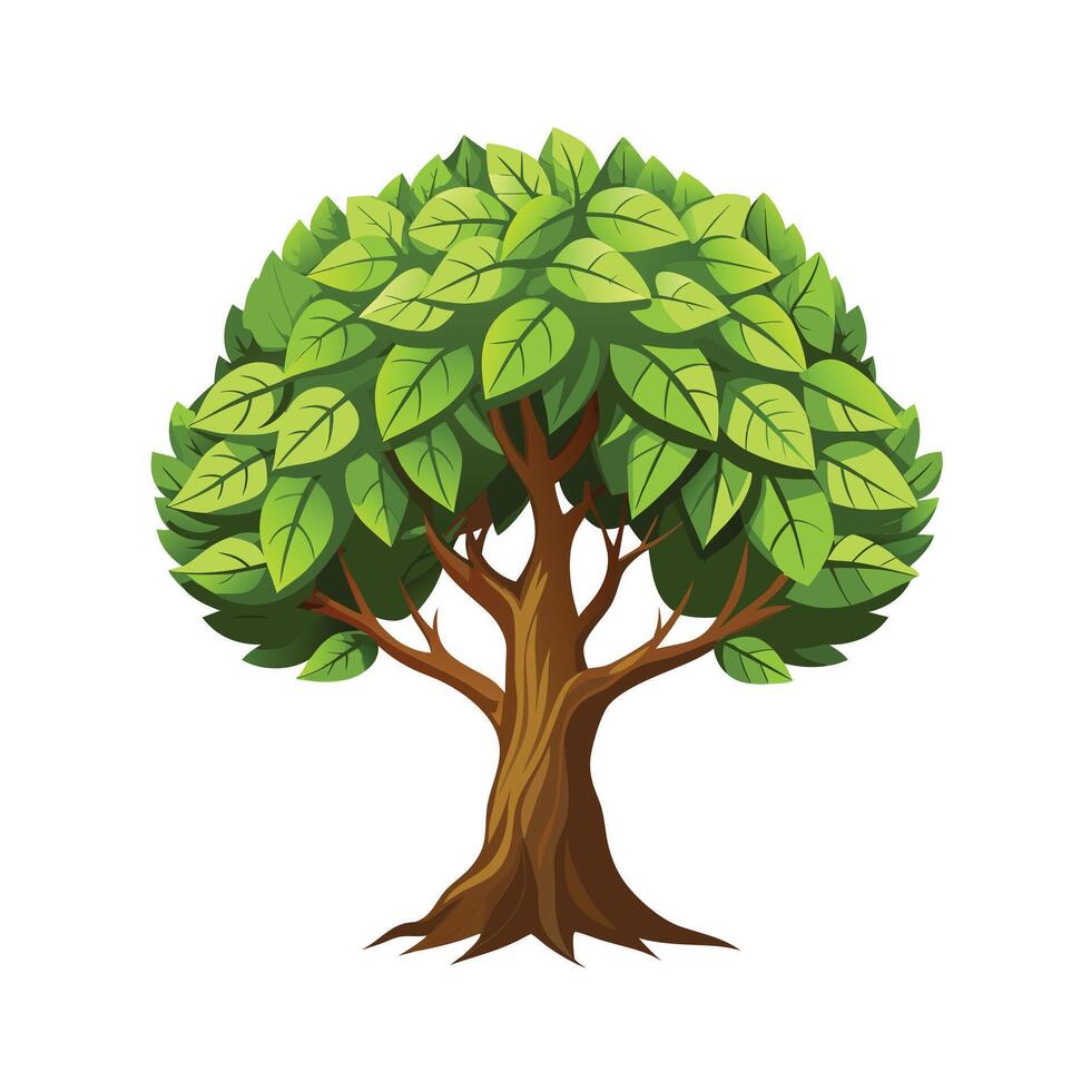 Beautiful Single Big Tree Illustration vector