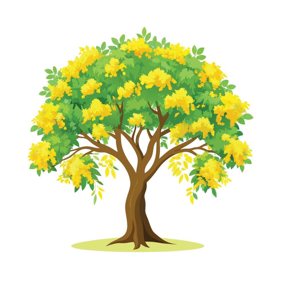 Beautiful Single Big Tree Illustration vector