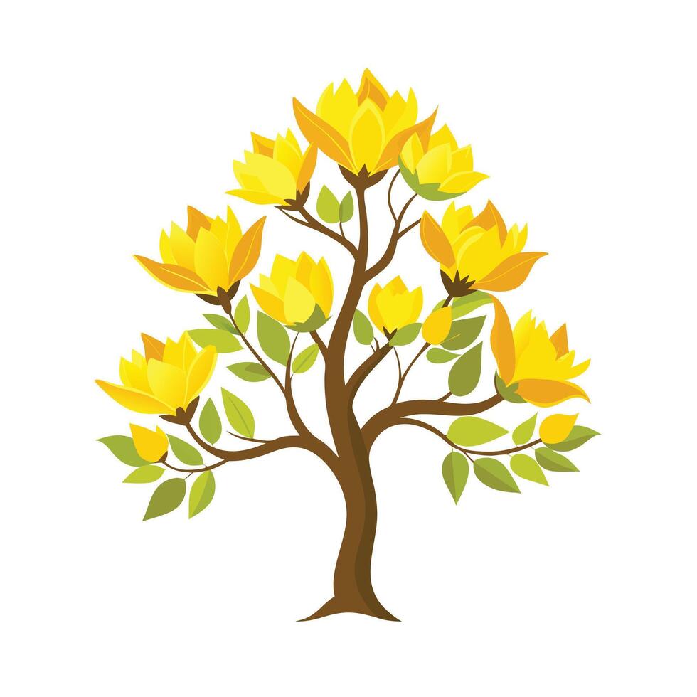 Beautiful Single Big Tree Illustration vector