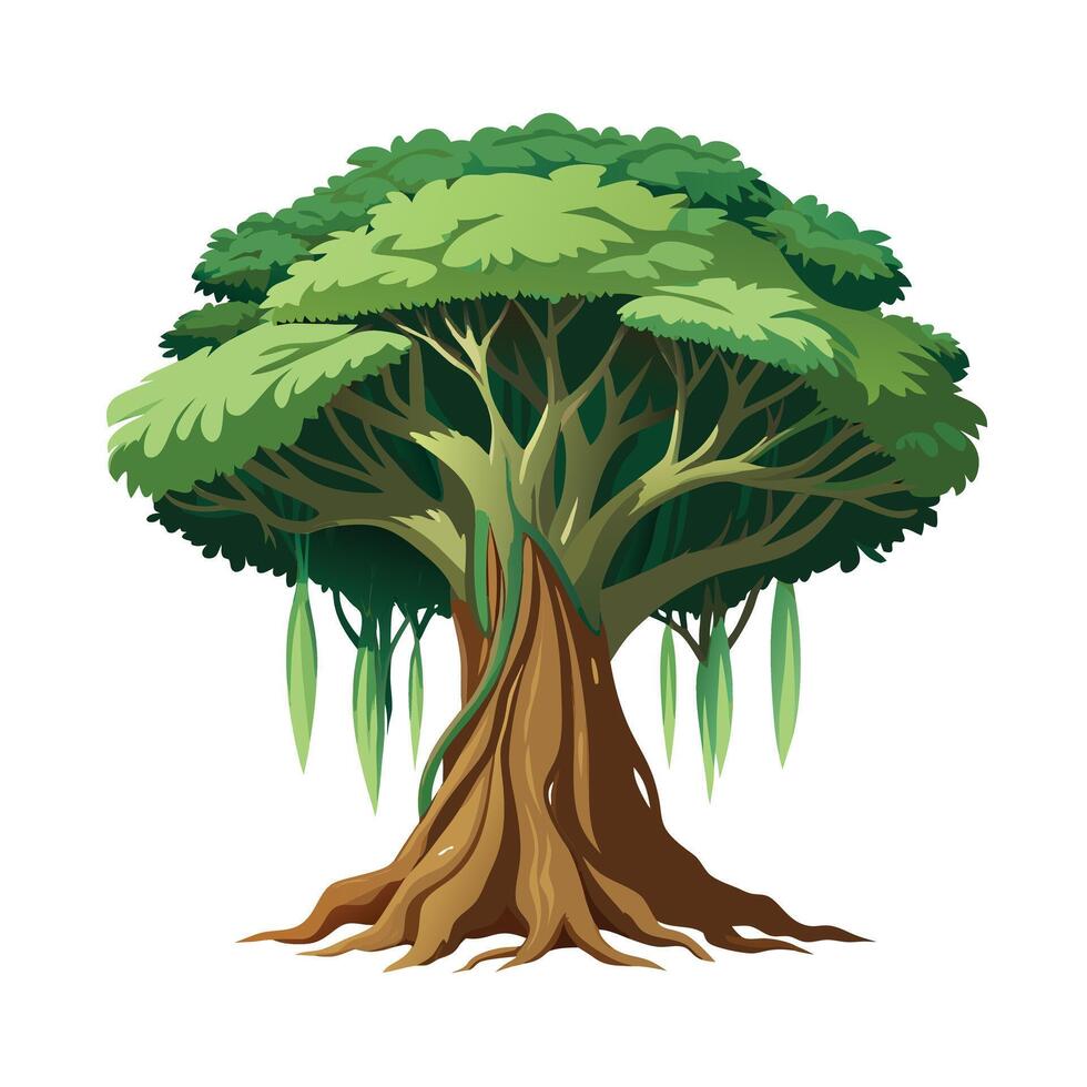 Beautiful Single Big Tree Illustration vector