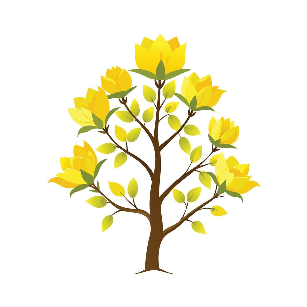 Beautiful Single Big Tree Illustration vector