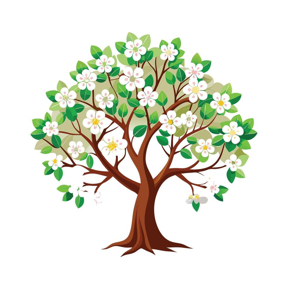 Beautiful Single Big Tree Illustration vector