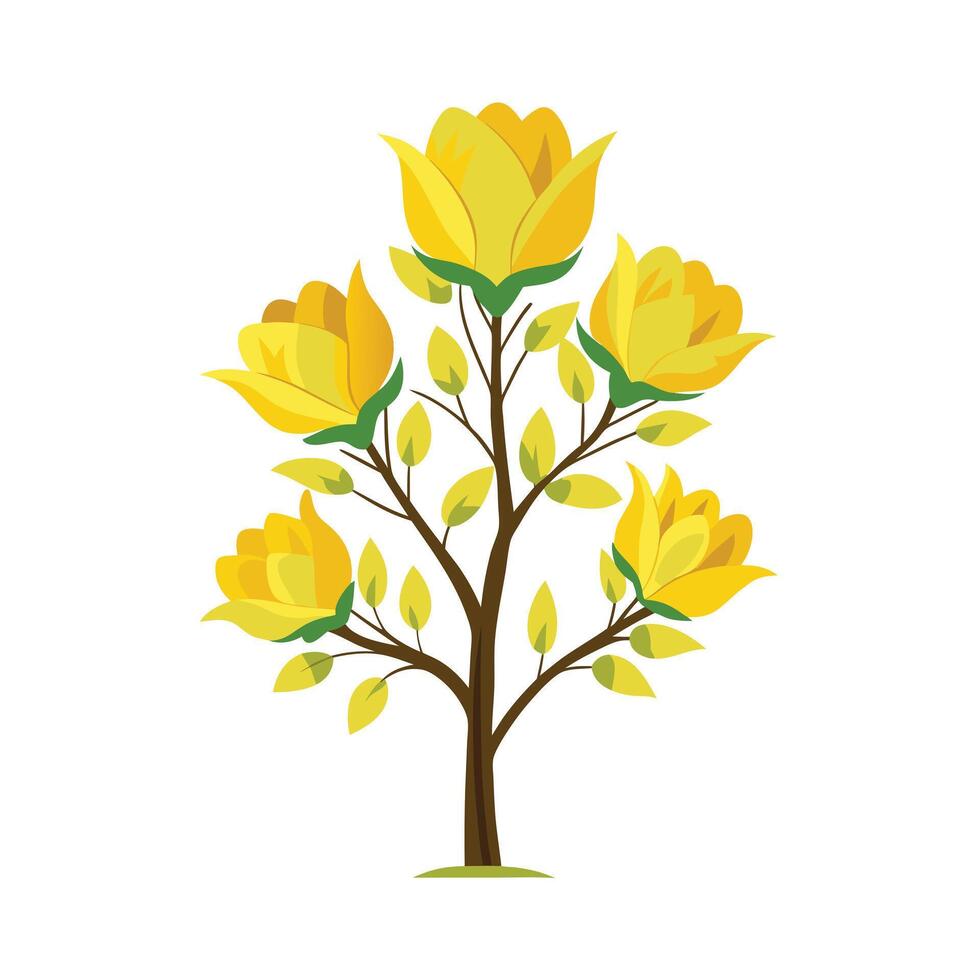 Beautiful Single Big Tree Illustration vector