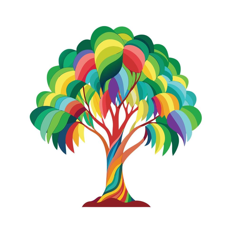 Beautiful Single Big Tree Illustration vector
