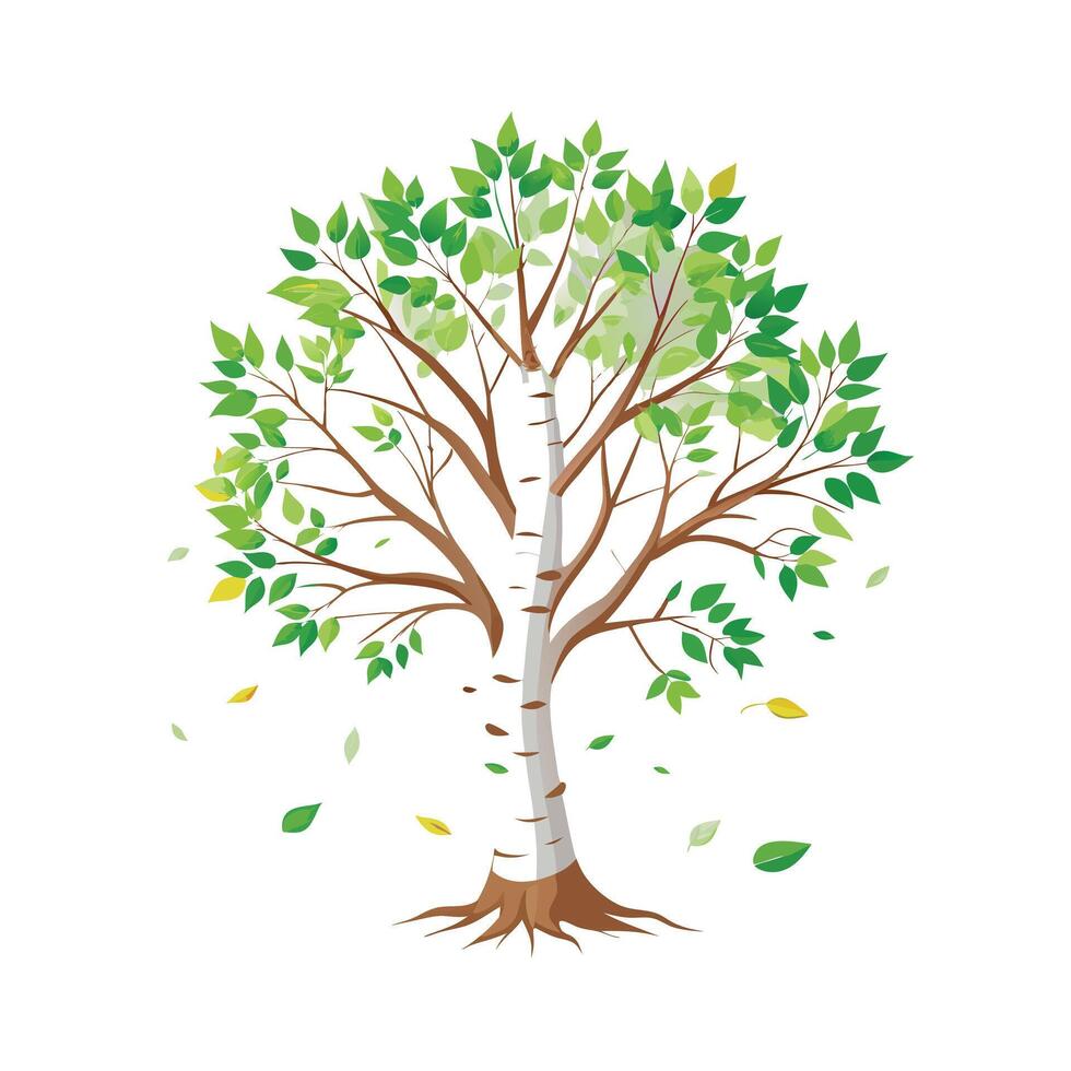 Beautiful Single Big Tree Illustration vector
