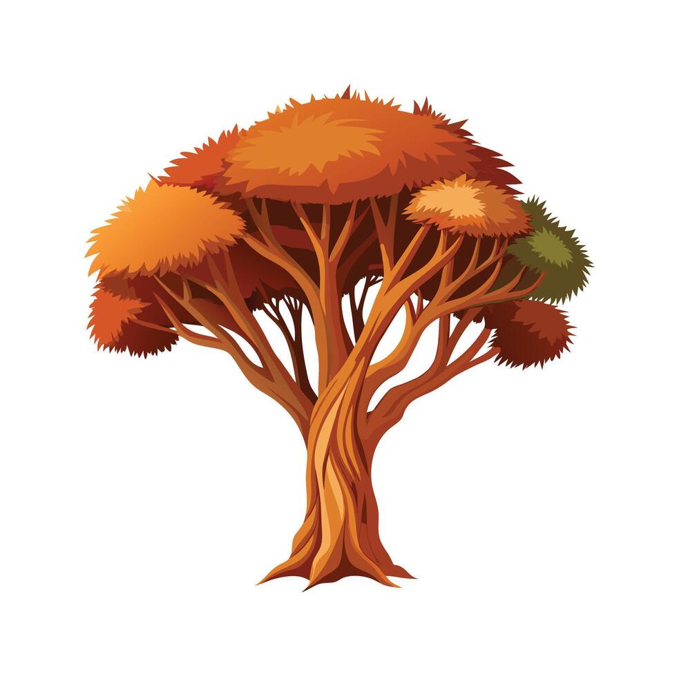 Beautiful Single Big Tree Illustration vector