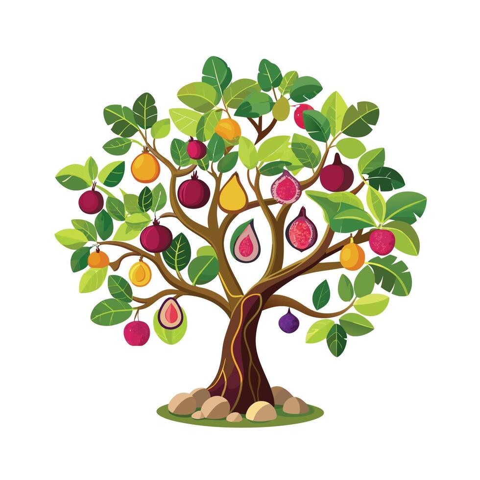 Beautiful Single Big Tree Illustration vector
