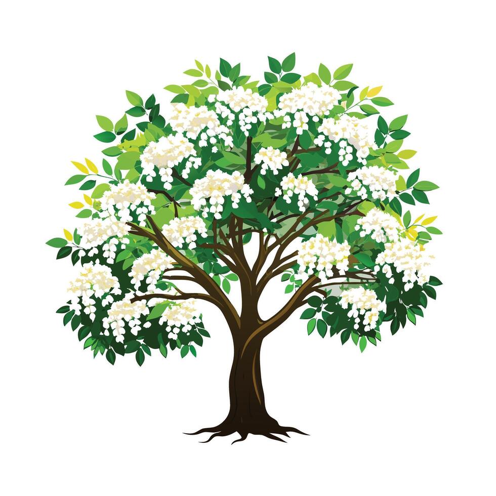 Beautiful Single Big Tree Illustration vector