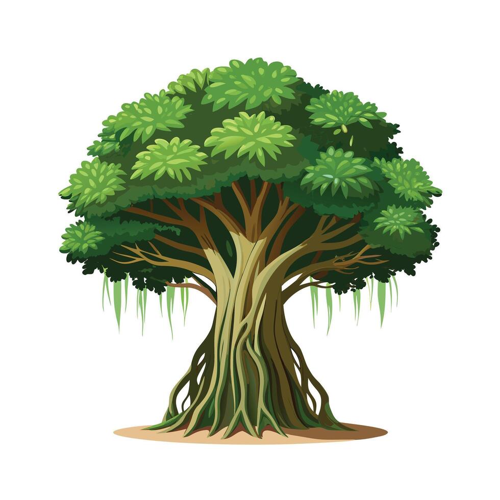 Beautiful Single Big Tree Illustration vector