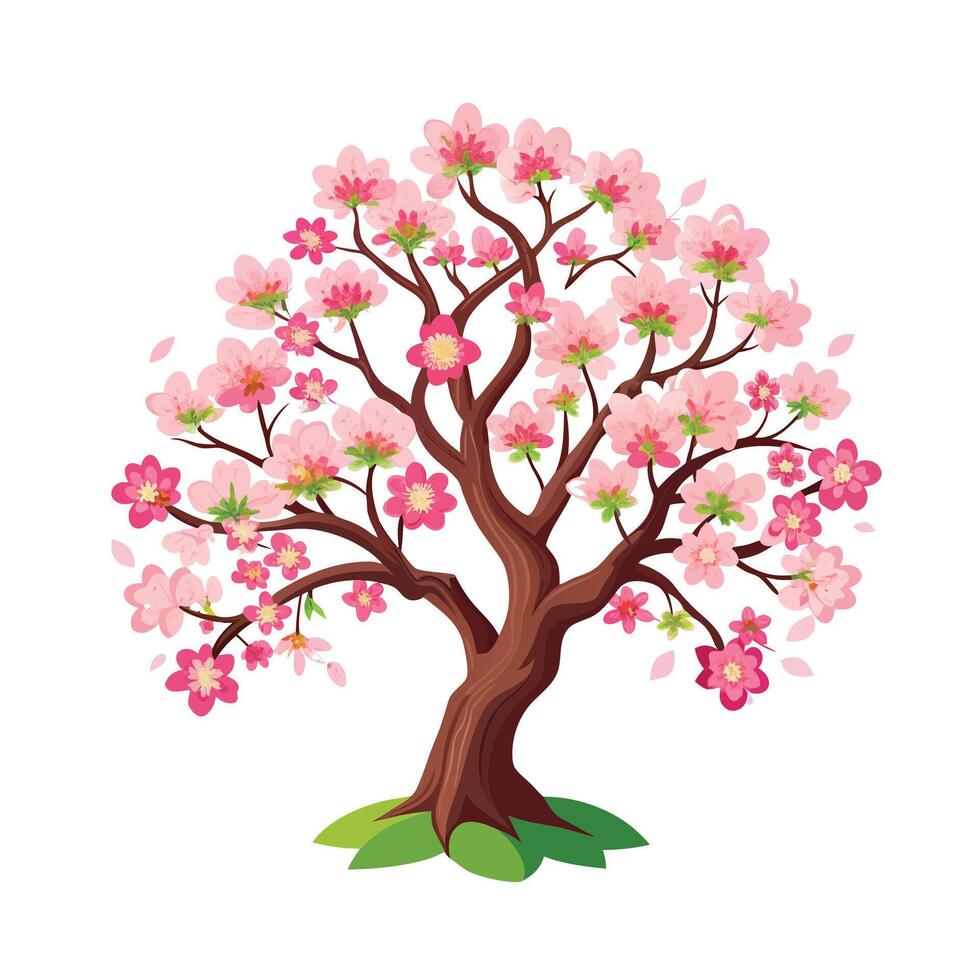 Beautiful Single Big Tree Illustration vector