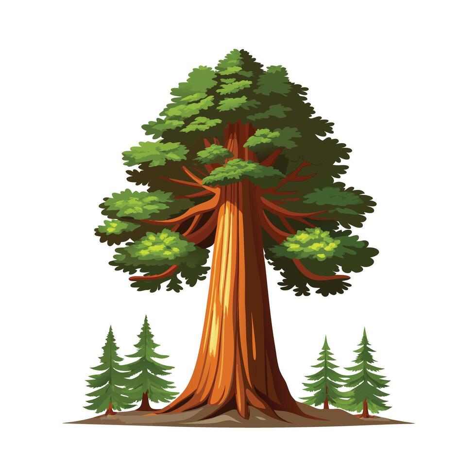 Beautiful Single Big Tree Illustration vector