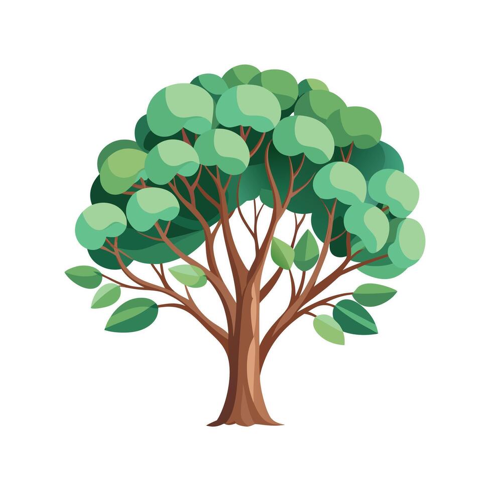 Beautiful Single Big Tree Illustration vector