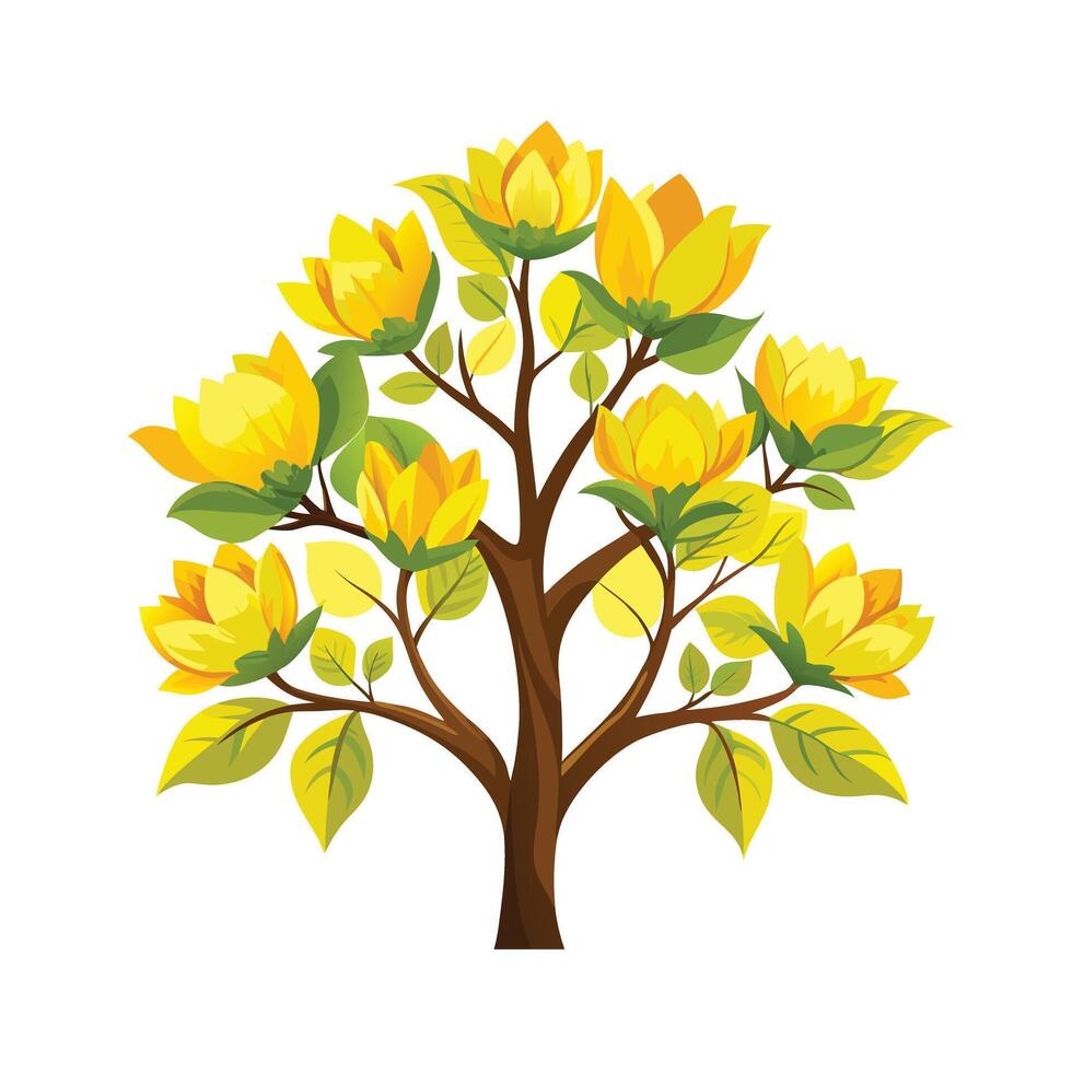 Beautiful Single Big Tree Illustration vector