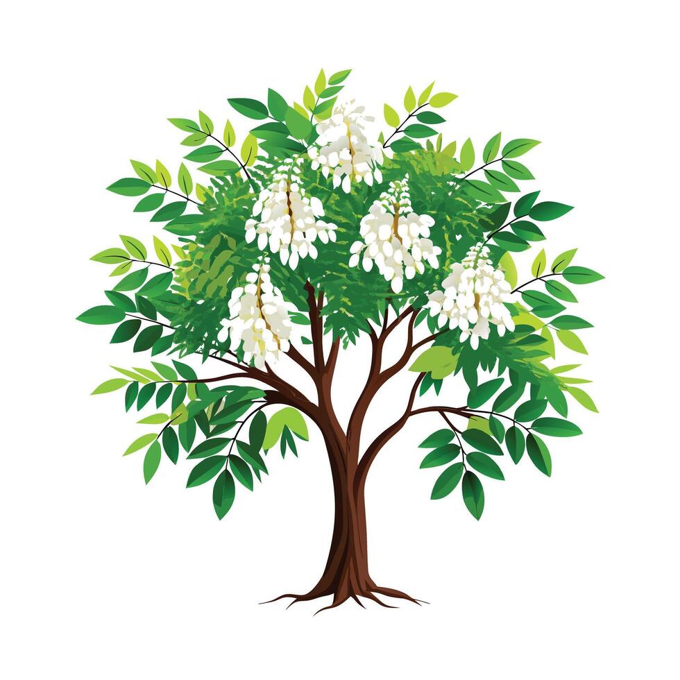 Beautiful Single Big Tree Illustration vector