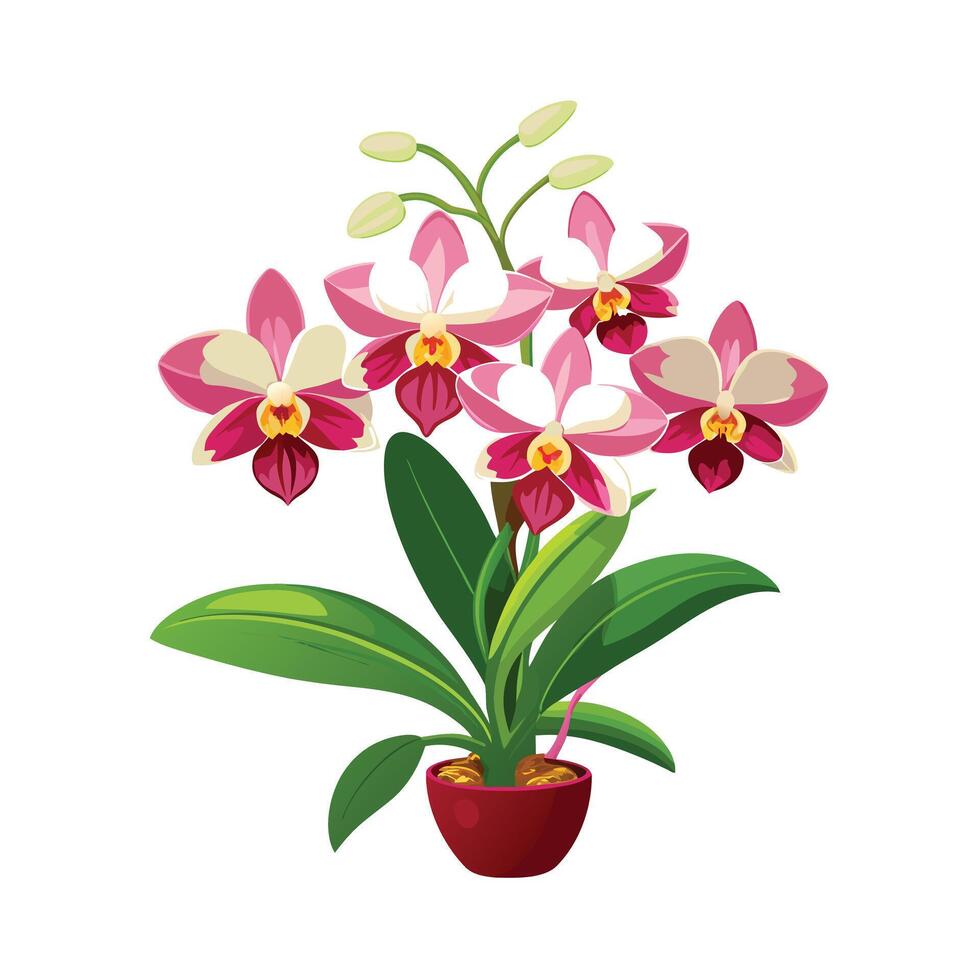 Beautiful Flowerpot Houseplant Illustration vector