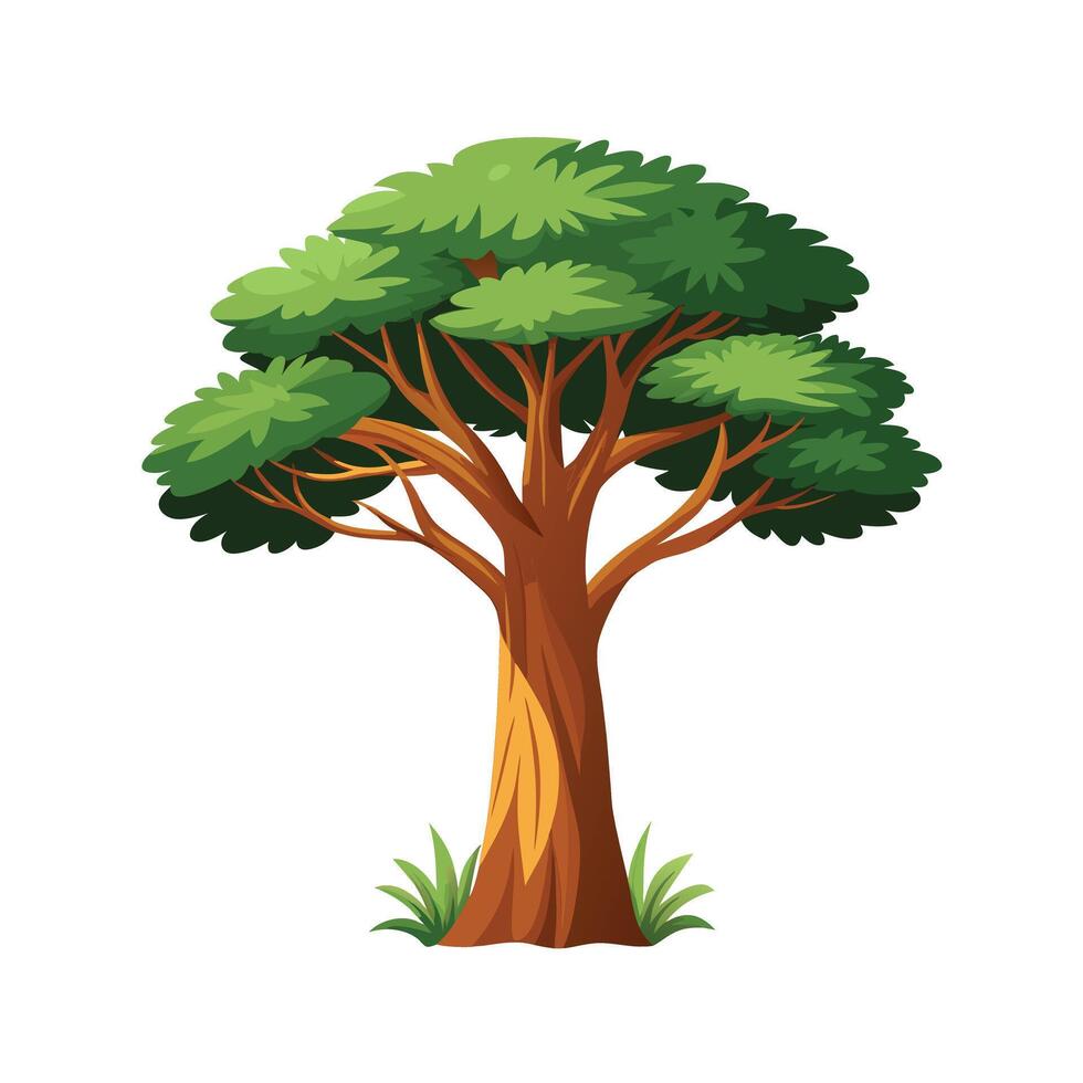 Beautiful Single Big Tree Illustration vector