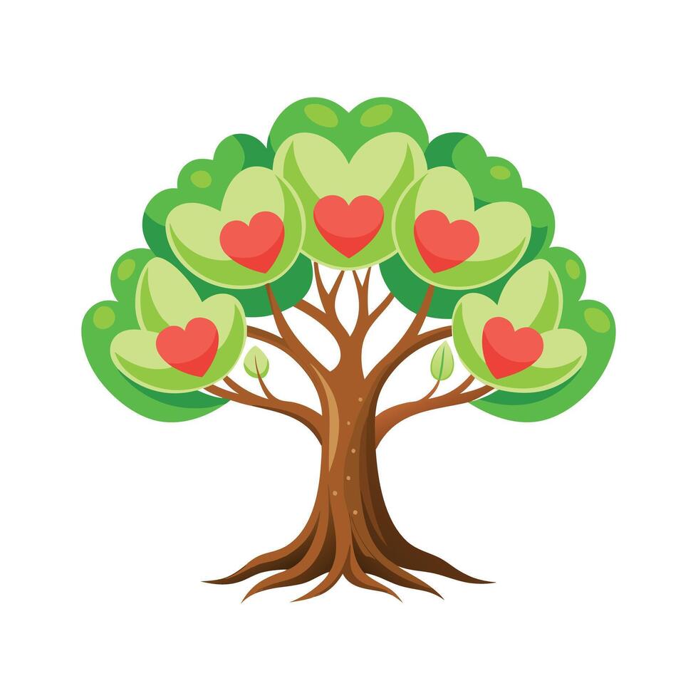 Beautiful Single Big Tree Illustration vector