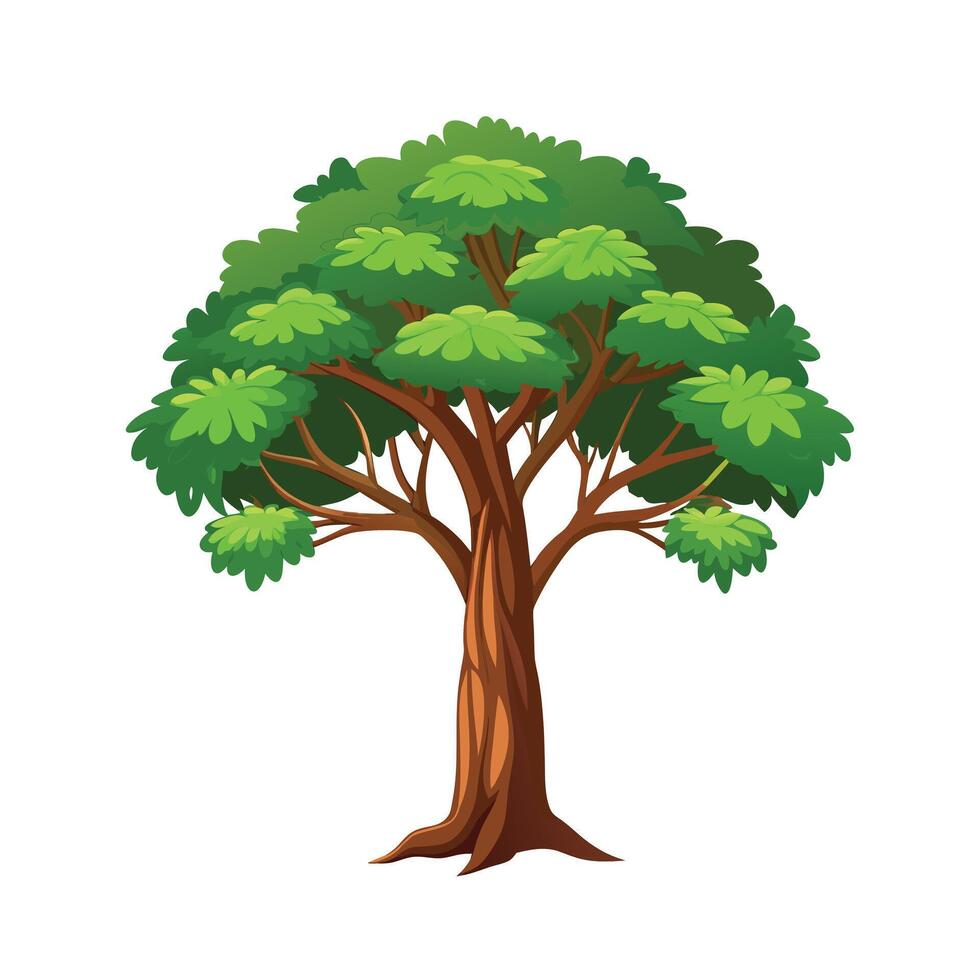Beautiful Single Big Tree Illustration vector