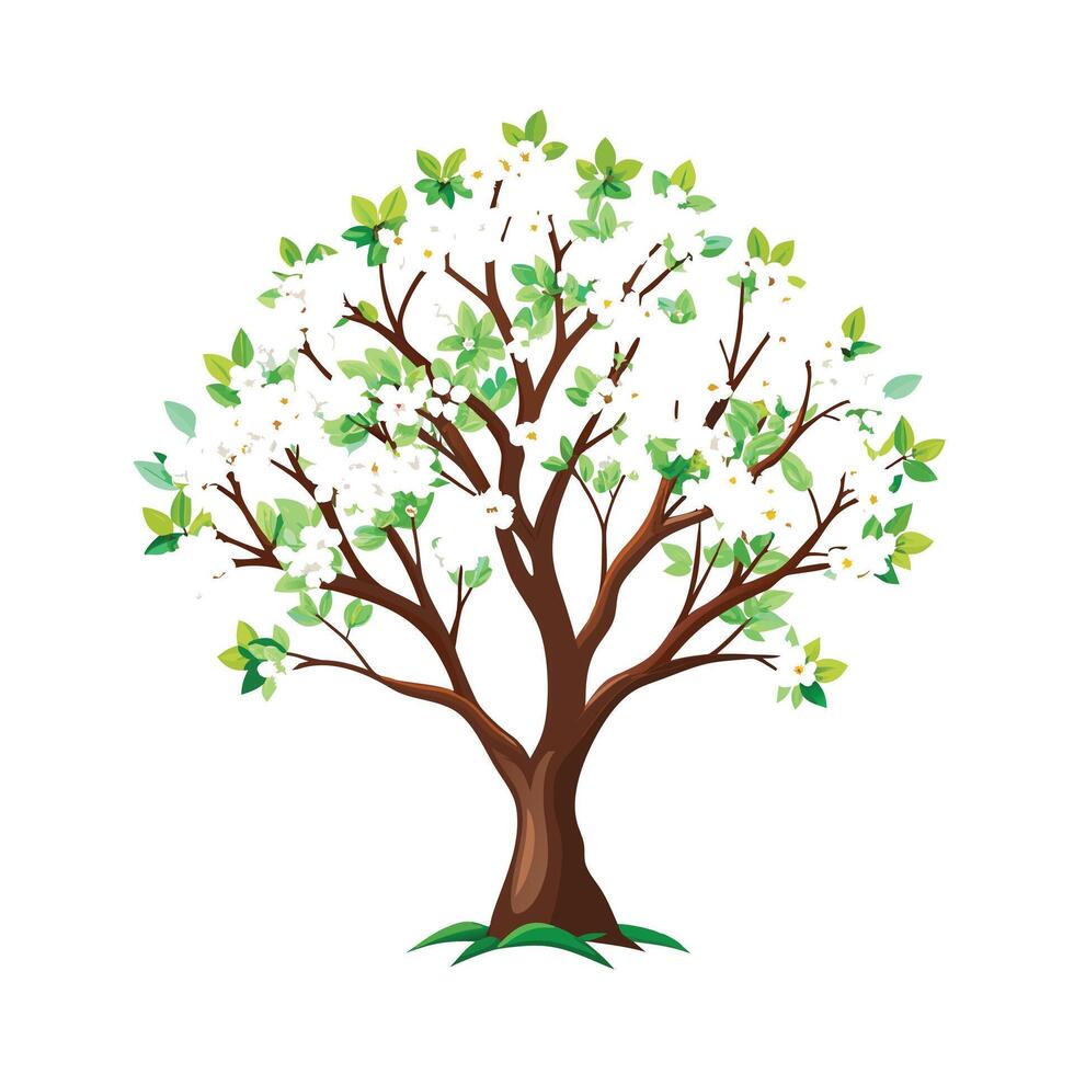 Beautiful Single Big Tree Illustration vector