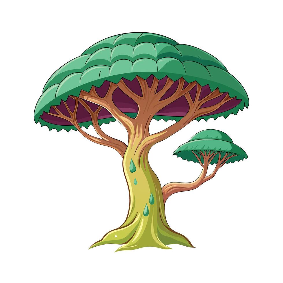Beautiful Single Big Tree Illustration vector