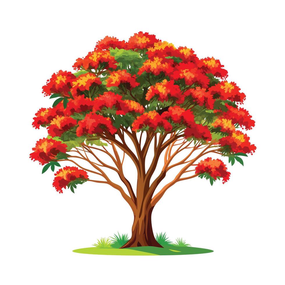 Beautiful Single Big Tree Illustration vector