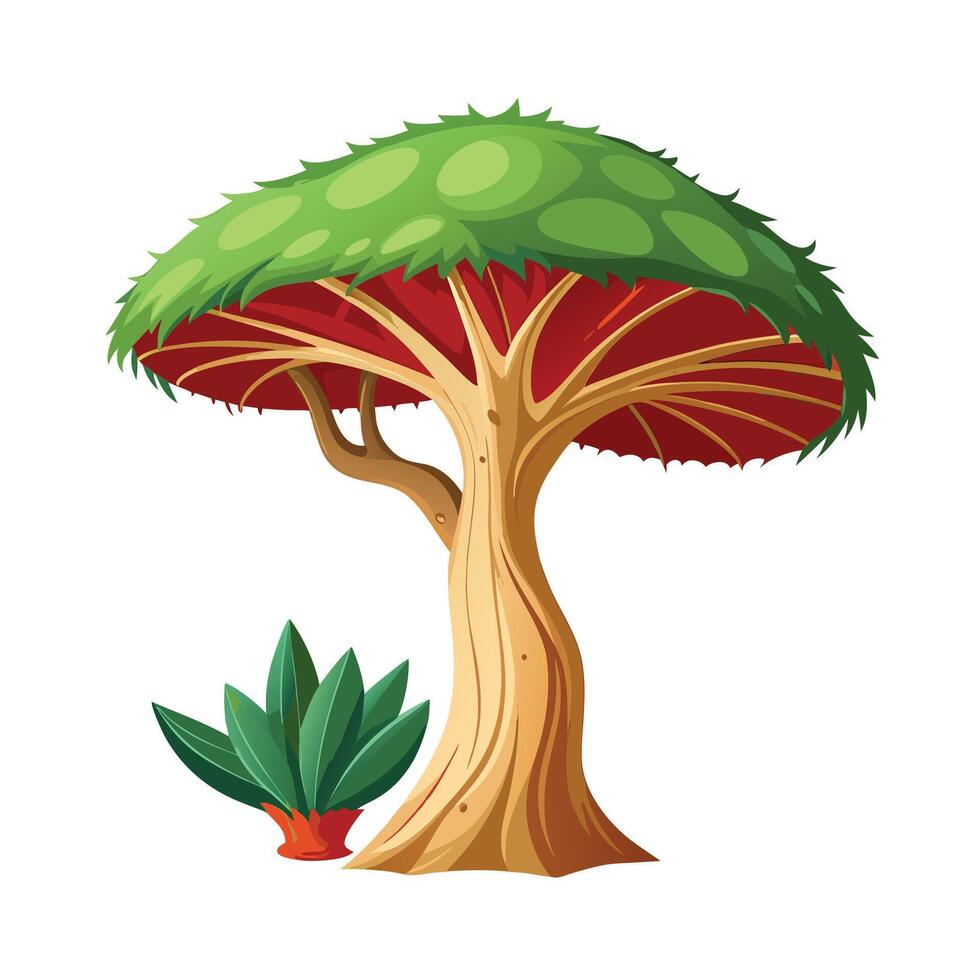 Beautiful Single Big Tree Illustration vector