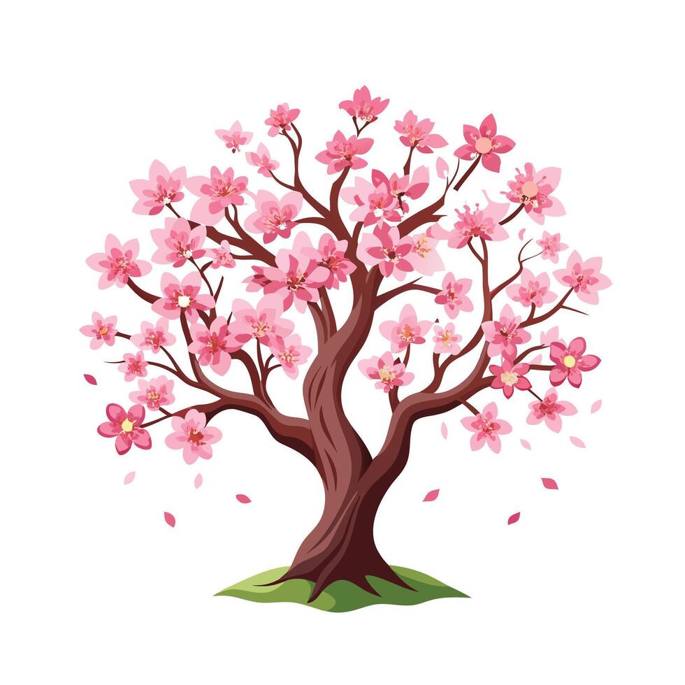 Beautiful Single Big Tree Illustration vector