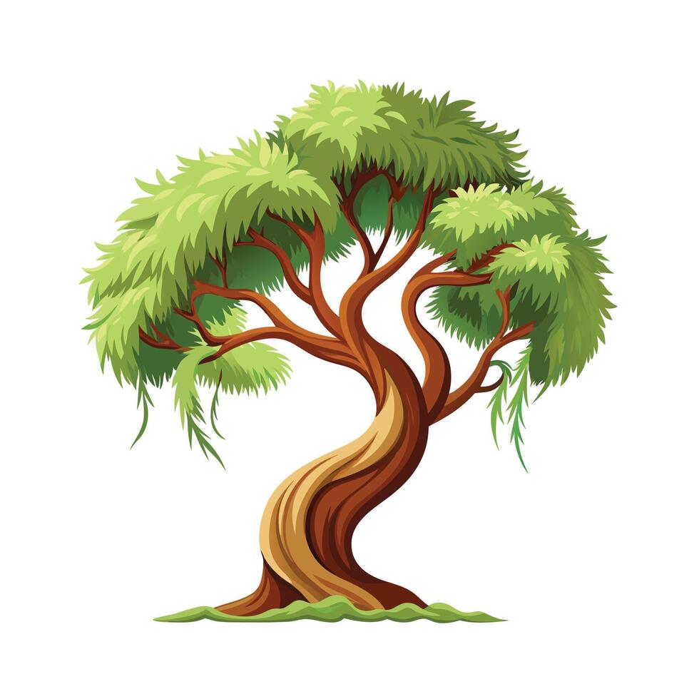 Beautiful Single Big Tree Illustration vector