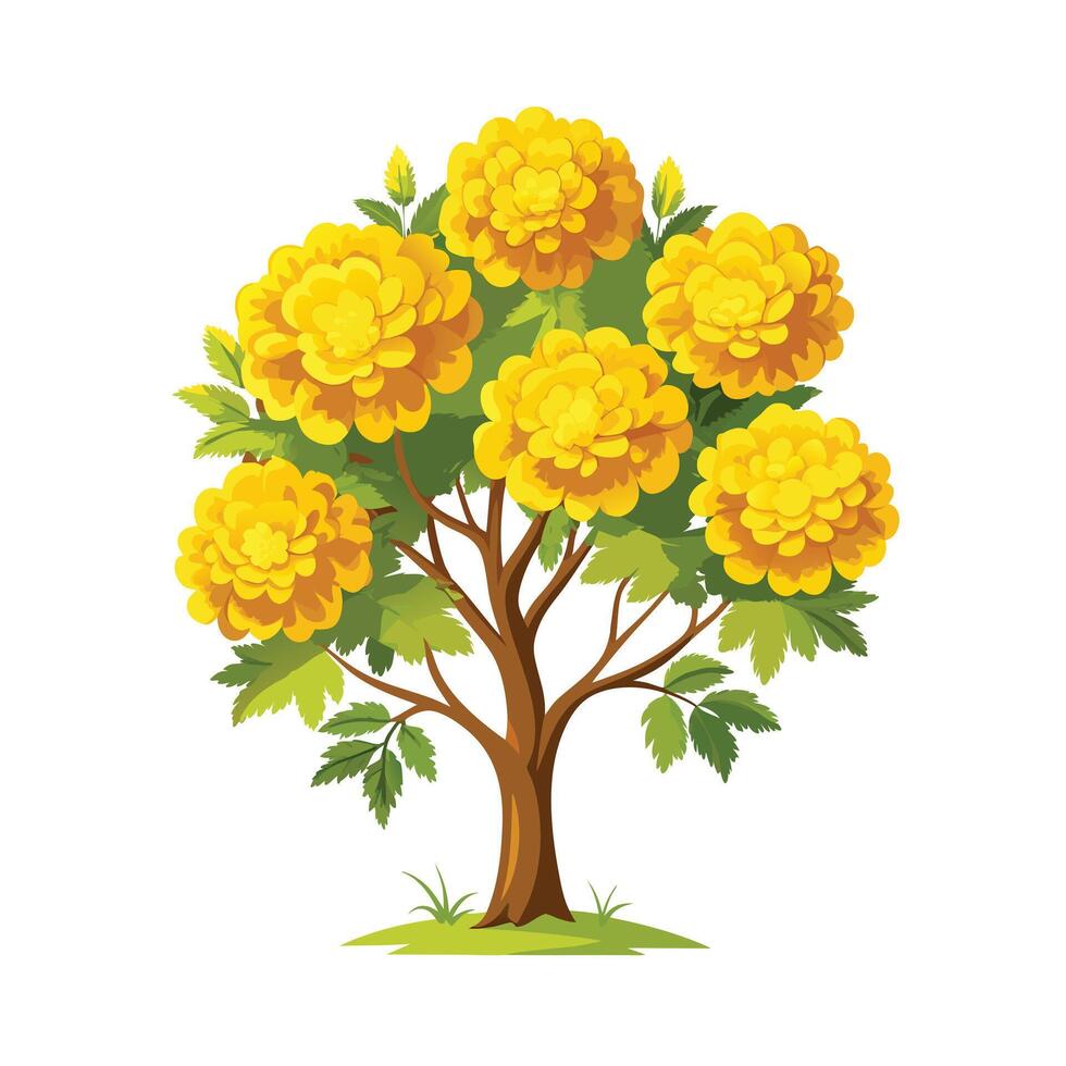 Beautiful Single Big Tree Illustration vector