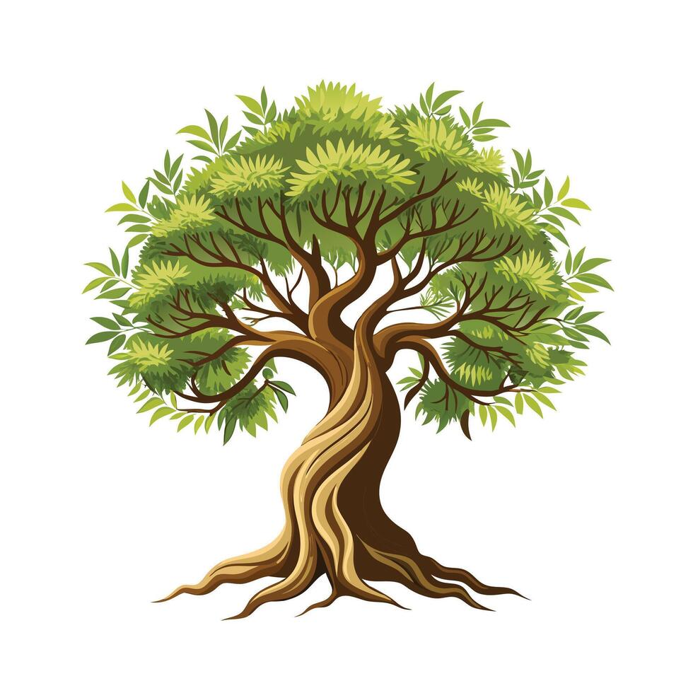 Beautiful Single Big Tree Illustration vector