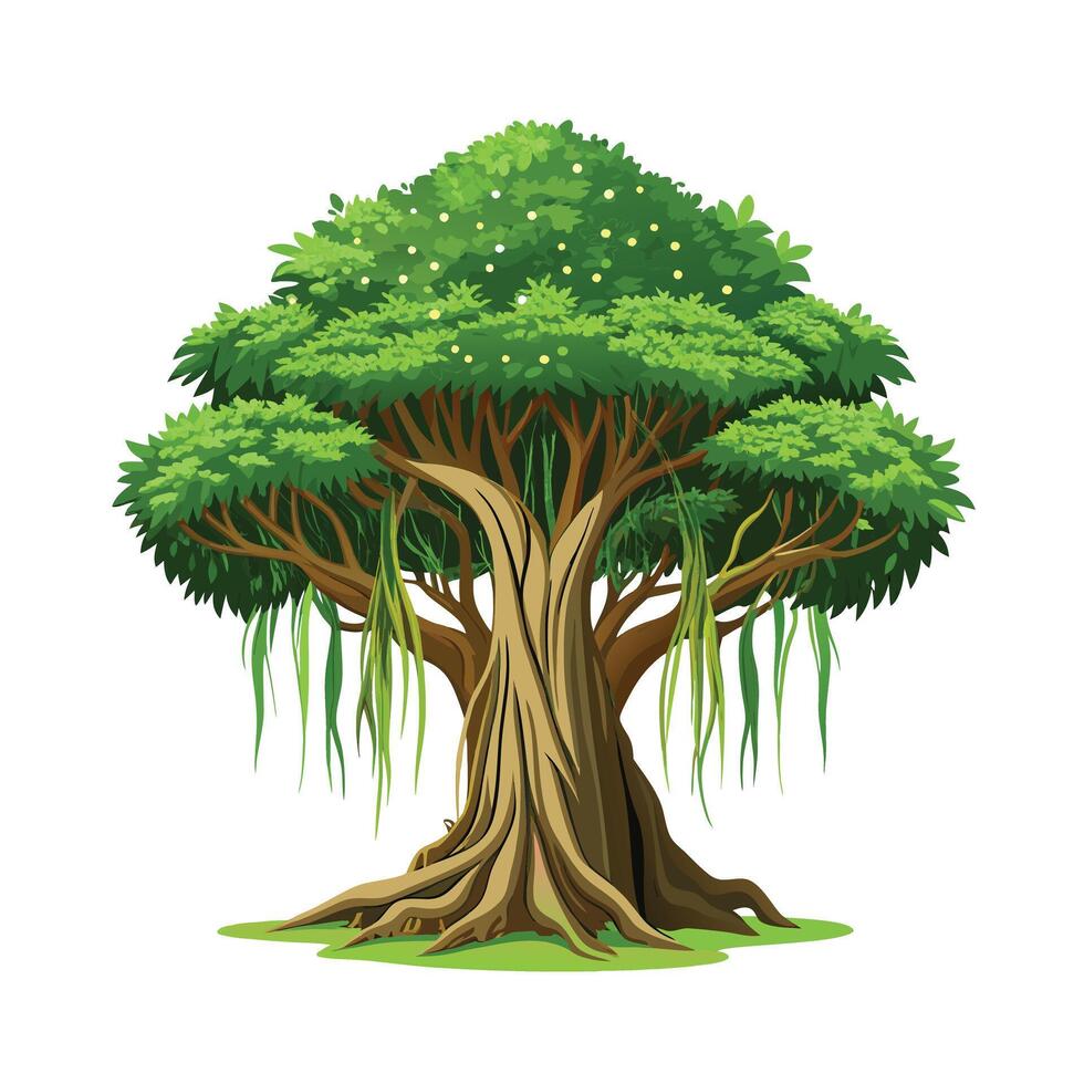 Beautiful Single Big Tree Illustration vector