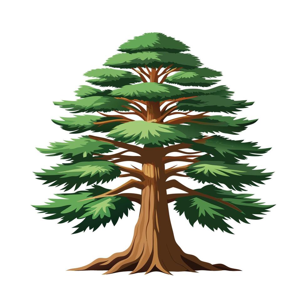 Beautiful Single Big Tree Illustration vector